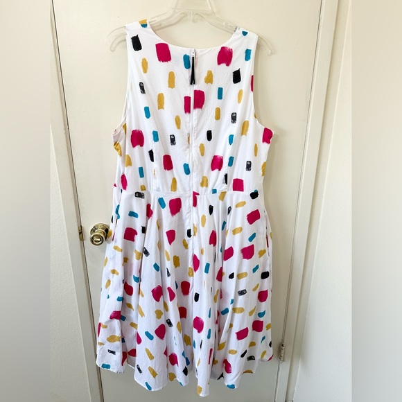 Plus Size ✨ Lane Bryant Confetti Multicolor Midi Dress with Pockets Size 26W - Picture 11 of 15